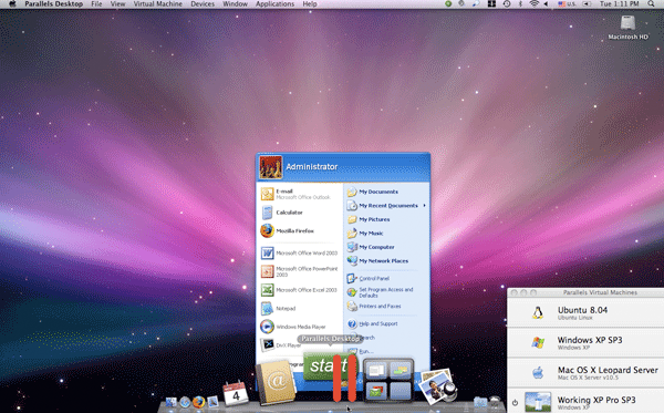 parallels for mac for server administration